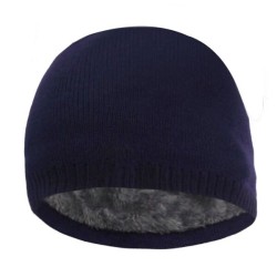 Gorro de malha quente - com pelo grosso por dentro - unissex