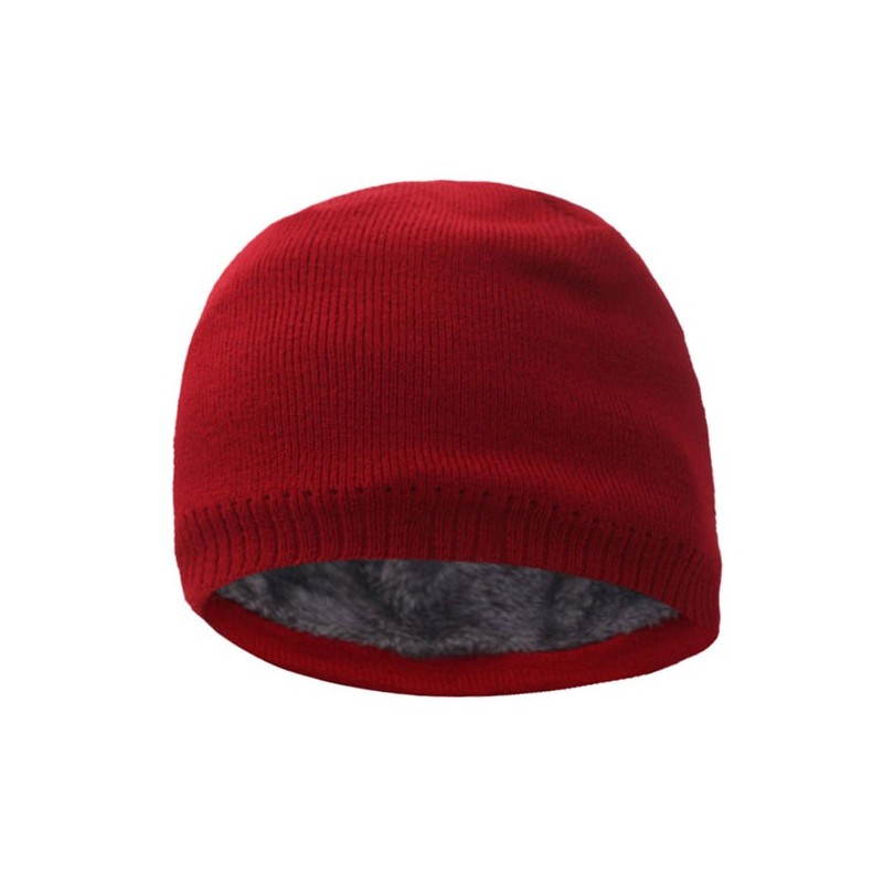 Warm knitted hat - with thick fur inside - unisexHats & Caps