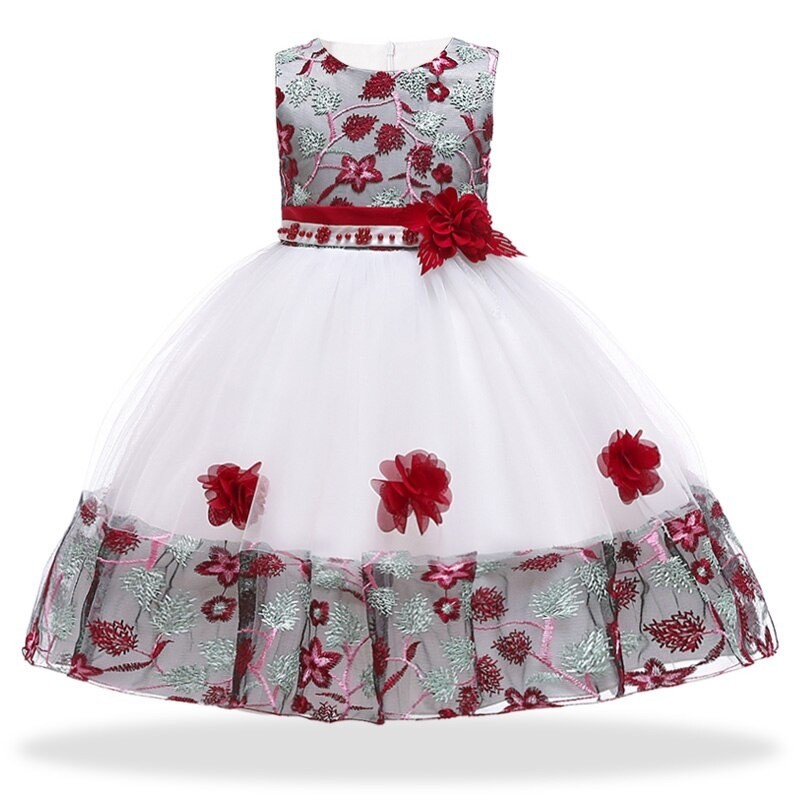Elegant girls dress - floral lace - tie up bow strapClothing