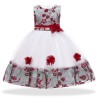 Elegant girls dress - floral lace - tie up bow strapClothing
