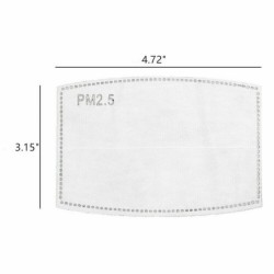 Filtros de máscara facial - carvão ativado - PM25 - 5 camadas - anti-poeira - antibacteriano