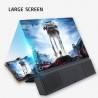 12 polegadas - Amplificador de tela - lupa de vidro 3D com alto-falante Bluetooth - para smartphone