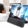 12 polegadas - Amplificador de tela - lupa de vidro 3D com alto-falante Bluetooth - para smartphone