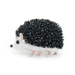 Ouriço de esmalte preto - broche