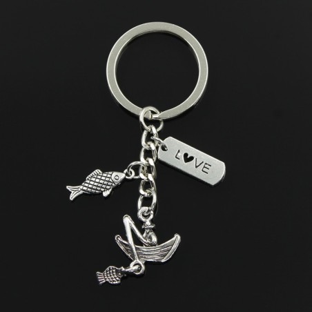 Fisherman boat - LOVE - fish pendants - keyringKeyrings