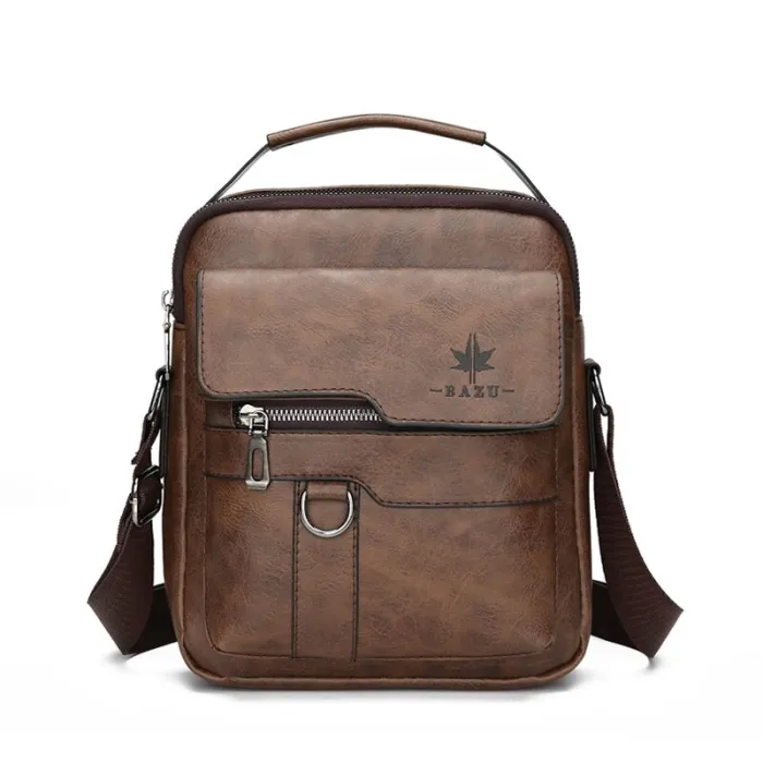 Bolsa de ombro de couro - com zíper - carteira - impermeável