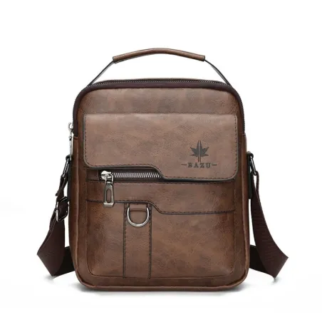 Bolsa de ombro de couro - com zíper - carteira - impermeável