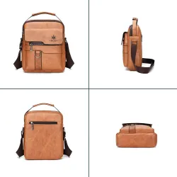Bolsa de ombro de couro - com zíper - carteira - impermeável