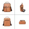 Bolsa de ombro de couro - com zíper - carteira - impermeável