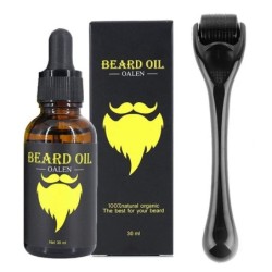 Óleo essencial de crescimento de barba - com derma roller - 30ml