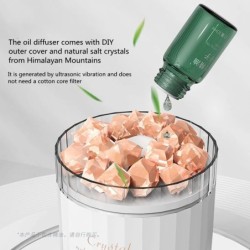 Cristal natural - umidificador de ar sem fio de aromaterapia - com lâmpada de atmosfera - difusor de óleo essencial