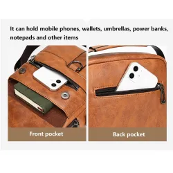 Leather shoulder bag - with zipper - wallet - waterproofBags