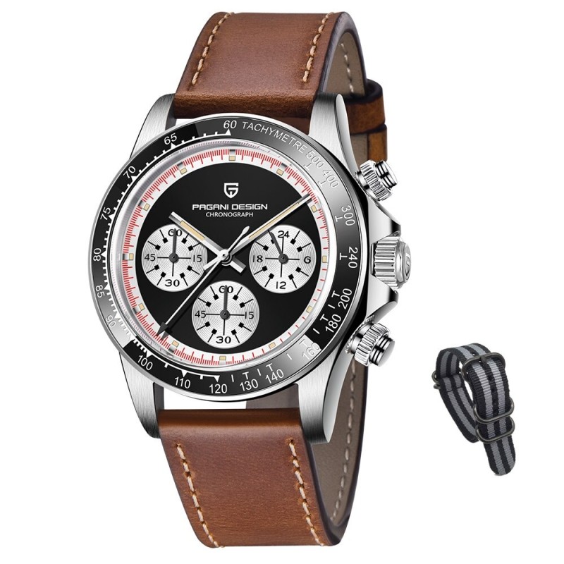 Pagani Design - automatic quartz watch - sapphire glass - chronograph - leather - stainless steelWatches