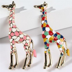 Esmalte girafa - broche - colorido - dourado