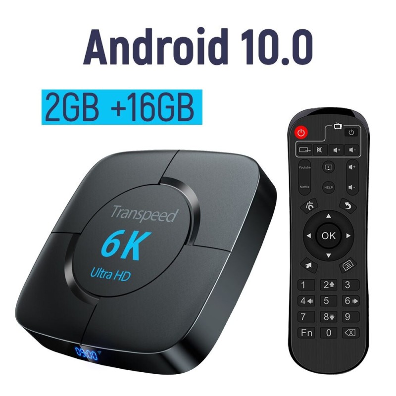 Android 10 - TV Box - Blacklight 6K - Wifi - Assistente de voz 4GB RAM 32G 64G