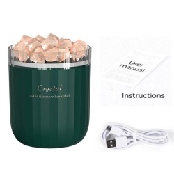 Cristal natural - umidificador de ar sem fio de aromaterapia - com lâmpada de atmosfera - difusor de óleo essencial
