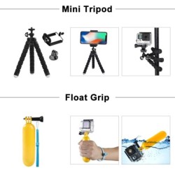Conjunto de acessórios GoPro - suporte - alça de peito - adaptador de tripé - alça flutuante