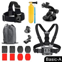 Conjunto de acessórios GoPro - suporte - alça de peito - adaptador de tripé - alça flutuante
