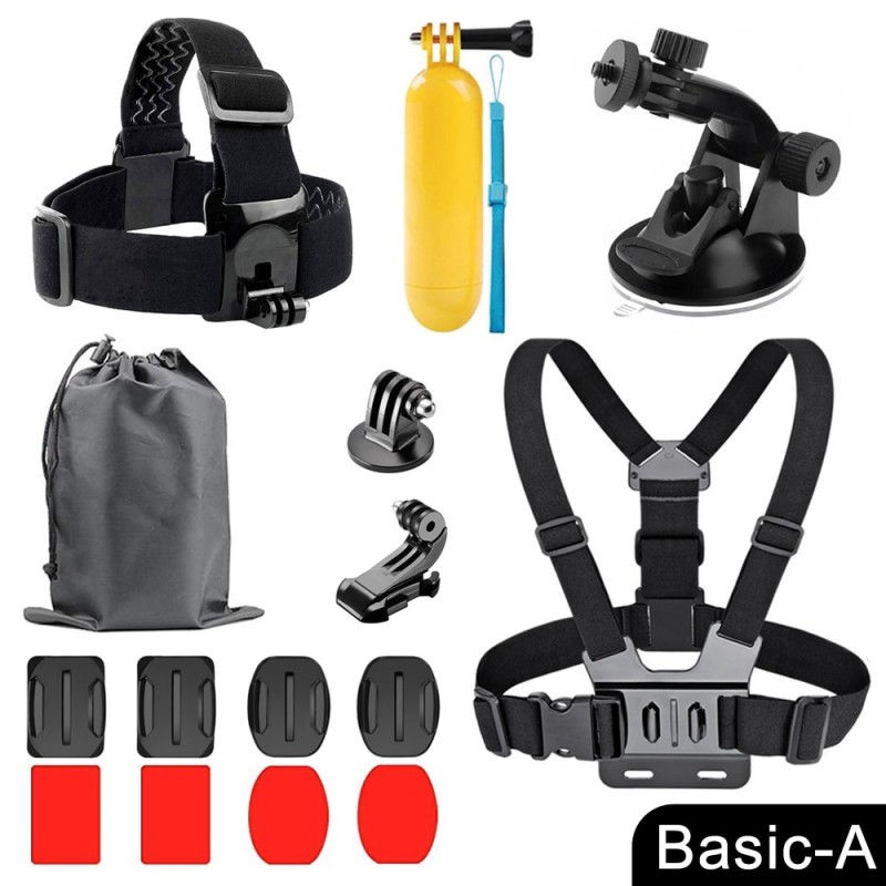 Conjunto de acessórios GoPro - suporte - alça de peito - adaptador de tripé - alça flutuante
