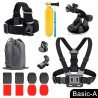 Conjunto de acessórios GoPro - suporte - alça de peito - adaptador de tripé - alça flutuante