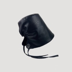 Chapéu estilo balde - chapéu de couro de inverno quente - estilo coreano