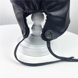 Chapéu estilo balde - chapéu de couro de inverno quente - estilo coreano