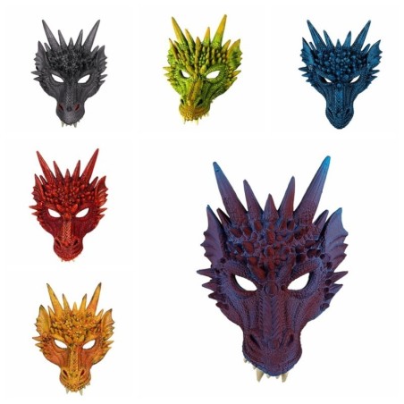 Máscara de Halloween - rosto de dragão 3D