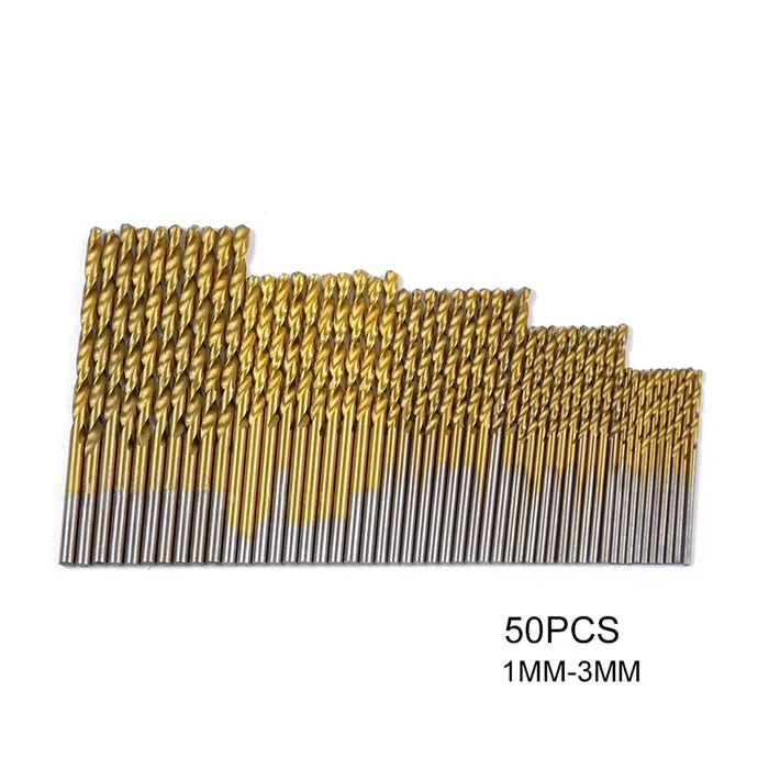 Brocas helicoidais revestidas de titânio - 50 peças