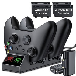 Dock de carregamento duplo - bateria de 1200mAh - USB - para Xbox One X / Xbox One S