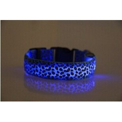 LED dog collar - safety night walk - colorful leopard printCollars & Leads