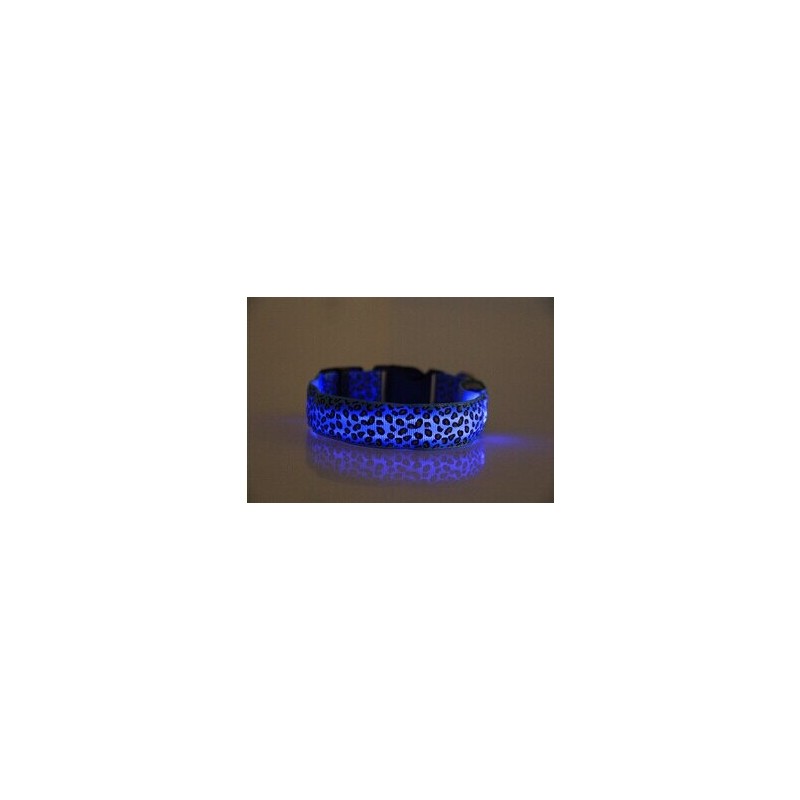 LED dog collar - safety night walk - colorful leopard printCollars & Leads