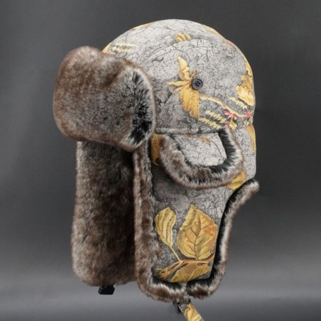 Military warm winter hat - with ears protection - wool / thick fur - Russian ushankaHats & Caps