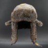 Chapéu militar de inverno quente - com proteção para as orelhas - lã / pêlo grosso - ushanka russo