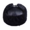 Boné bomber masculino - preto ushanka russo - com orelheiras - pele / couro
