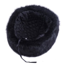 Boné bomber masculino - preto ushanka russo - com orelheiras - pele / couro