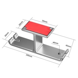 Suporte duplo para fone de ouvido - gancho de alumínio - sob a mesa / montado na parede