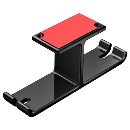 Suporte duplo para fone de ouvido - gancho de alumínio - sob a mesa / montado na parede