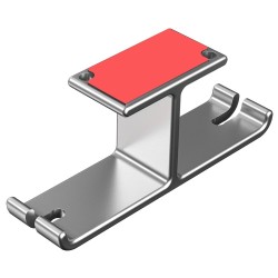Suporte duplo para fone de ouvido - gancho de alumínio - sob a mesa / montado na parede