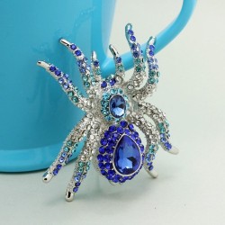 Grande broche de aranha de cristal