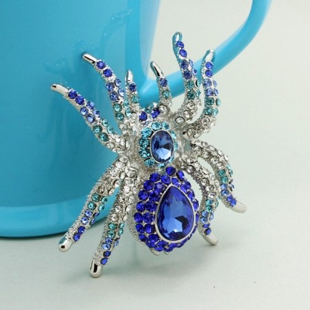Grande broche de aranha de cristal