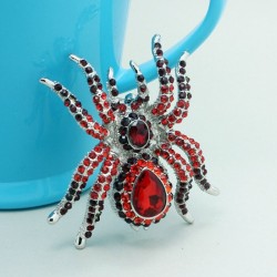 Grande broche de aranha de cristal