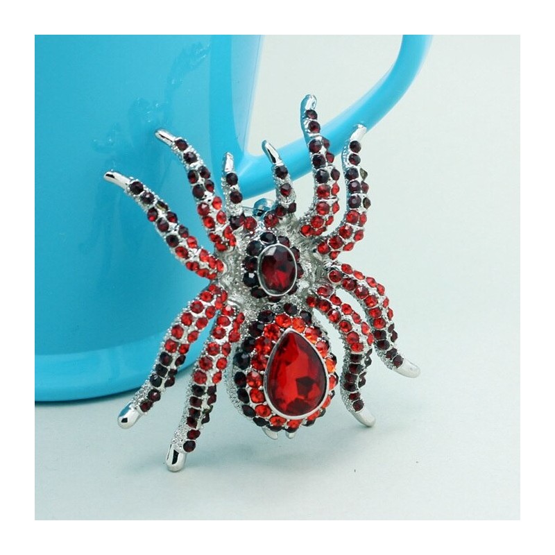 Grande broche de aranha de cristal