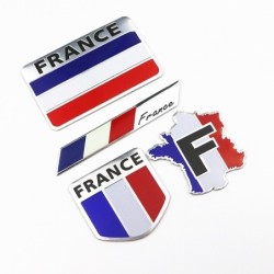 Adesivo de carro de alumínio 3D - bandeira francesa