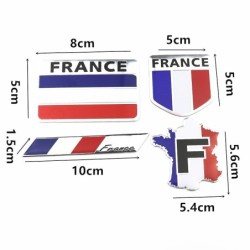 Adesivo de carro de alumínio 3D - bandeira francesa