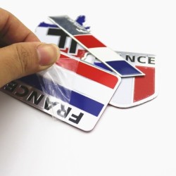 3D aluminum car sticker - French flagStickers