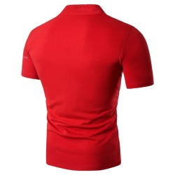 Fashionable short sleeve t-shirt - stand up open collar - printed sleevesT-shirts