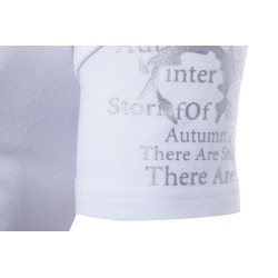 Fashionable short sleeve t-shirt - stand up open collar - printed sleevesT-shirts