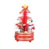 Caixa de música giratória de madeira - decoração de natal - forma de árvore