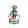 Caixa de música giratória de madeira - decoração de natal - forma de árvore