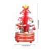 Caixa de música giratória de madeira - decoração de natal - forma de árvore